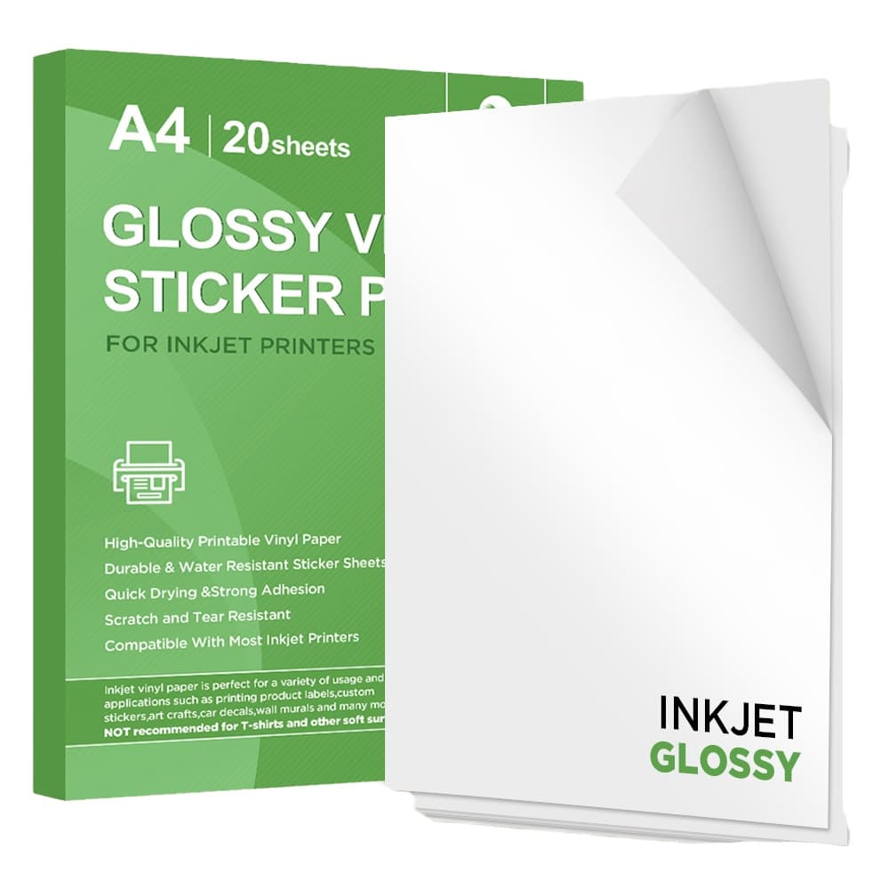 Inkjet Vinyl Sticker Glossy Waterproof Self-Adhesive Paper A4