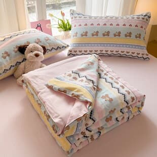 Summer Double-Layer Gauze Summer Quilt 4-Piece Set Knitted Puff Summer Quilt Air Conditioning Quilt 2026 New Home Bedroom Thin Quilt
