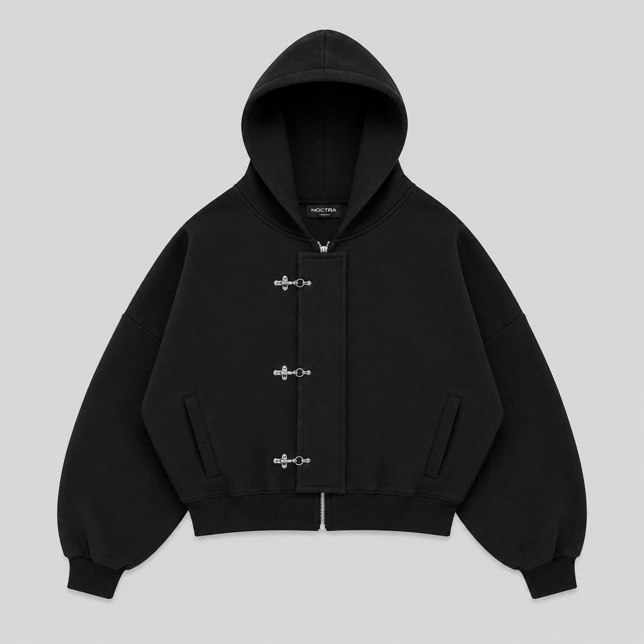 Y2K Unisex Light Gray Metal Buckle Hoodie Set Loose Casual Design Niche Sweatshirt and Sweatpants Set