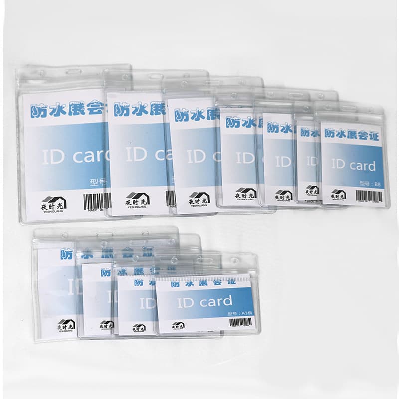 Transparent Waterproof Sealed Soft Rubber Badge Holder with Lanyard for Employee ID Card, Access Card, Work Card