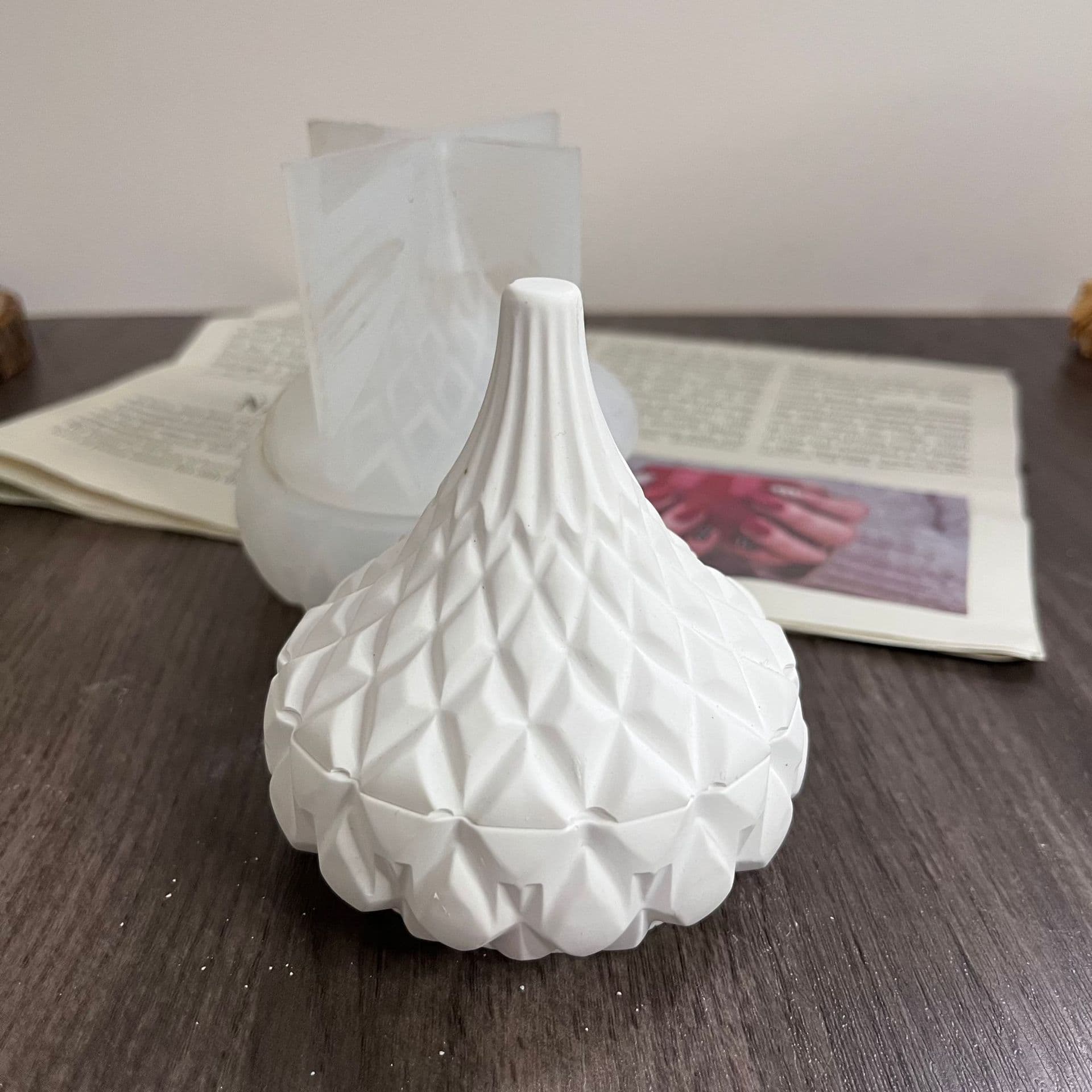 Waterdrop Storage Box Silicone Mold Creative Candle Mirror Wax Jar Mold Plaster Epoxy Resin Mold
