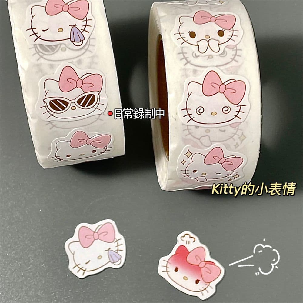Little Red Book's same hellokitty roll stickers, super cute Hello Kitty notebook tablet account sealing stickers