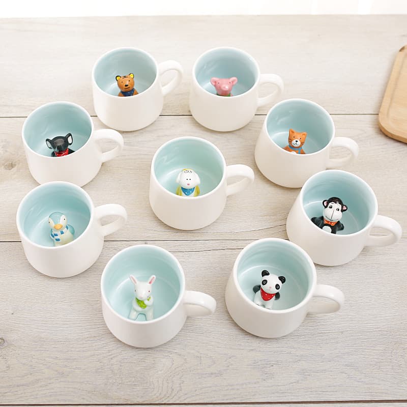 Creative 3D Animal Ceramic Mug Large Capacity Water Cup Minimalist Cartoon Cup Coffee Mug for Men and Women