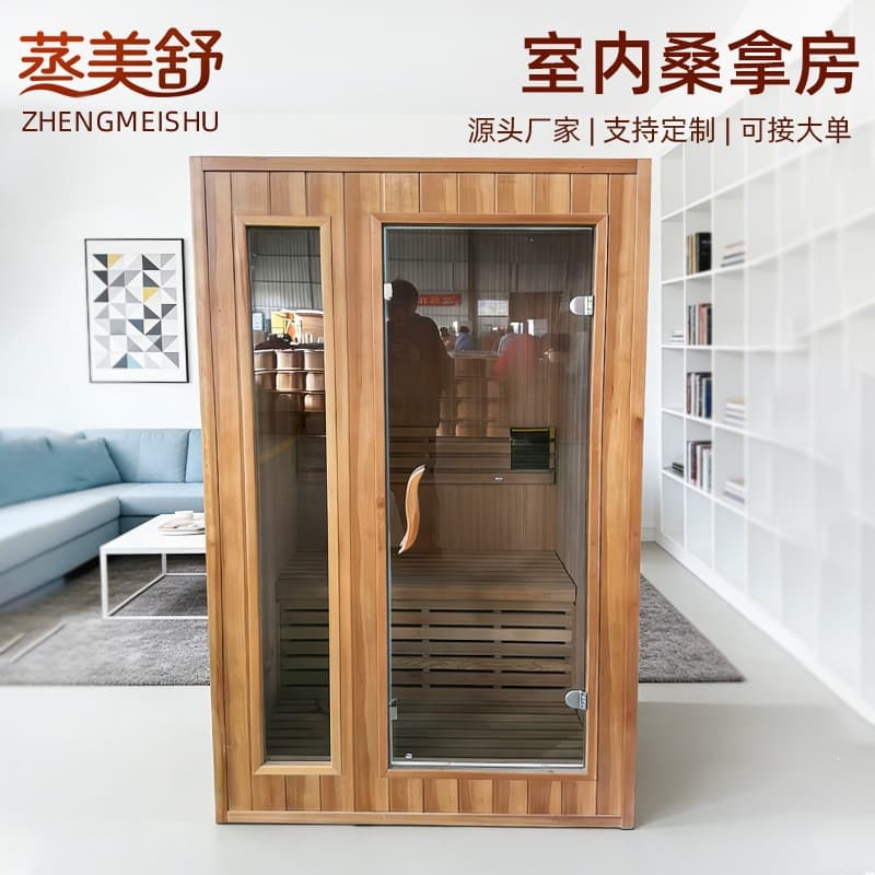 Indoor steam room hotel B&B waterless sauna room movable hemlock wood far infrared light wave room movable