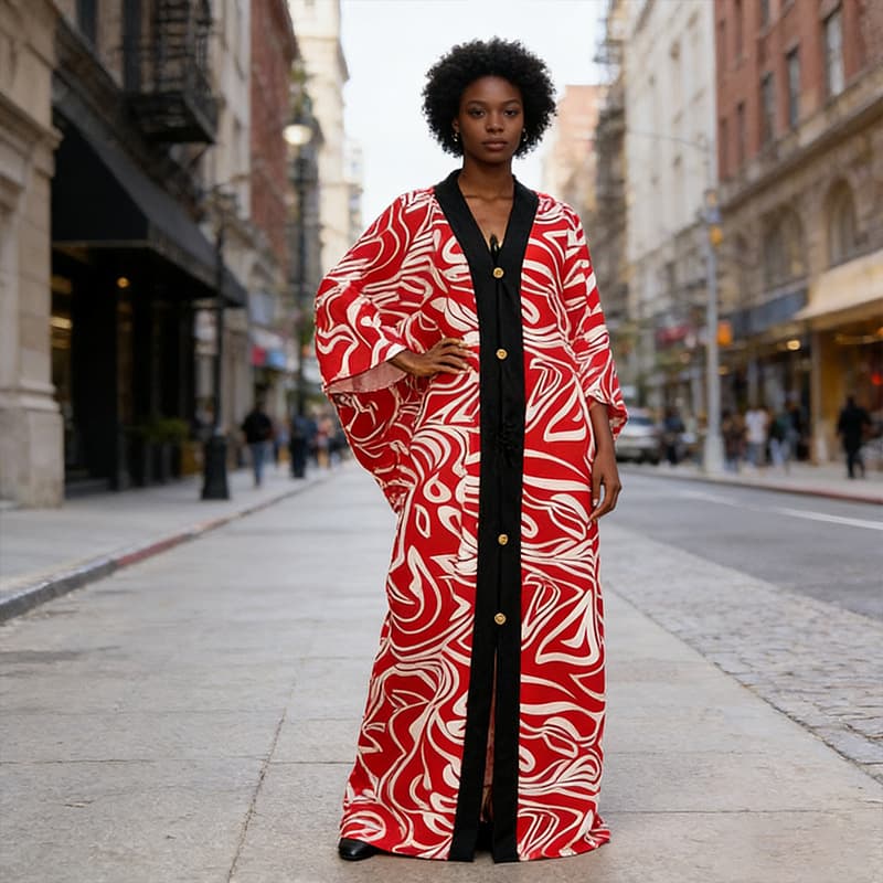 2025 New Cross-Border European and American Cotton Printed Beach Maxi Dress African Women's Fashion Printed Plus Size Dress