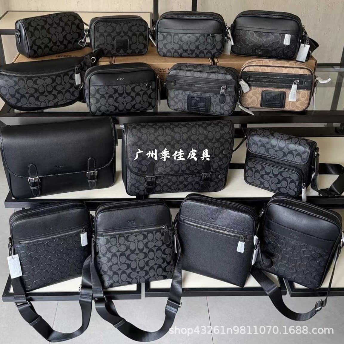 C's new cross-border men's genuine leather shoulder bag, presbyopic crossbody bag, casual travel bag, business bag, waist bag, bag