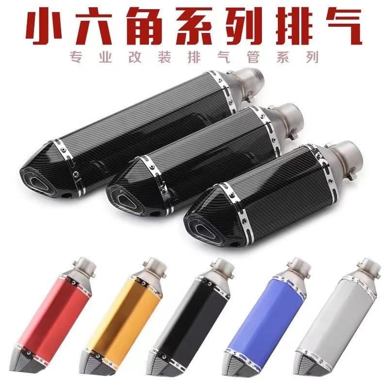 Compatible with Huanglong 600, Ninja 250, Yongyuan 350, R25/R3, Hexagonal Motorcycle Exhaust Pipe Tail Muffler
