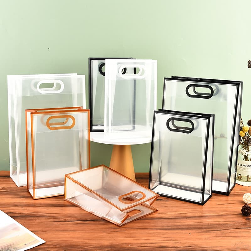PP Transparent Plastic Handbag Customization Ins High-End PVC Gift Bag Wedding Candy Favor Bag Wholesale