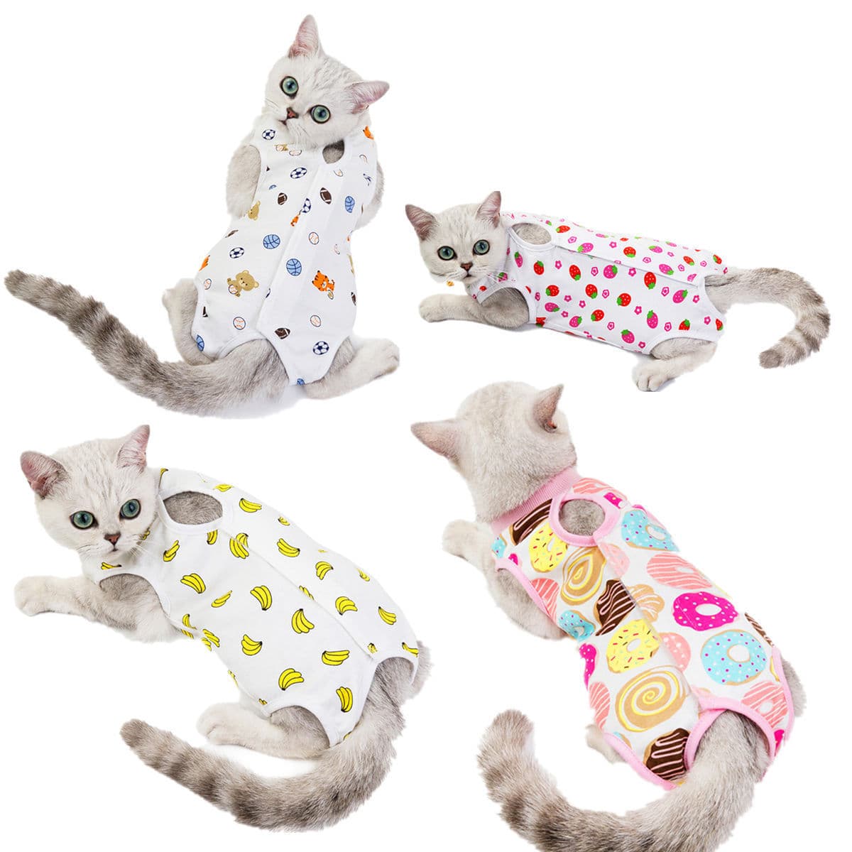 Cat Spay Suit, Postpartum Clothing, Spring and Summer Cat Vest, Anti-Lick Weaning Suit, Four-Leg Home Wear