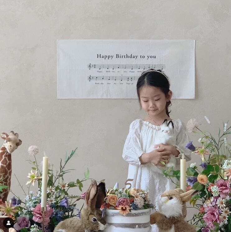 Ins-style Minimalist Letter Happy Birthday Hanging Cloth, Forest-Themed Children's First Birthday Party Scene Decoration Tapestry