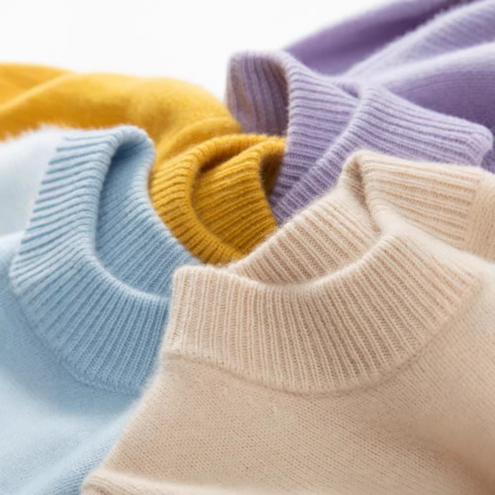 Children's Cashmere Sweater, Boys and Girls, Half Turtleneck, Solid Color, Thick Knit Cashmere, Baby Base Layer, Warm