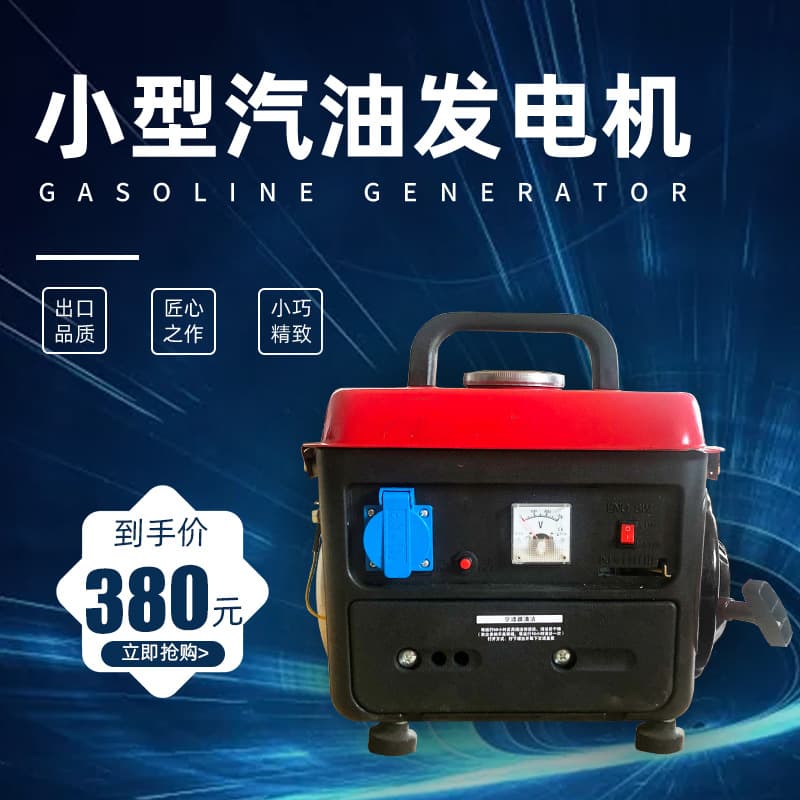 Yueqi 220V Mini Portable Gasoline Generator, Handheld, Low Noise, Manual Start, Stable Voltage for Home Use
