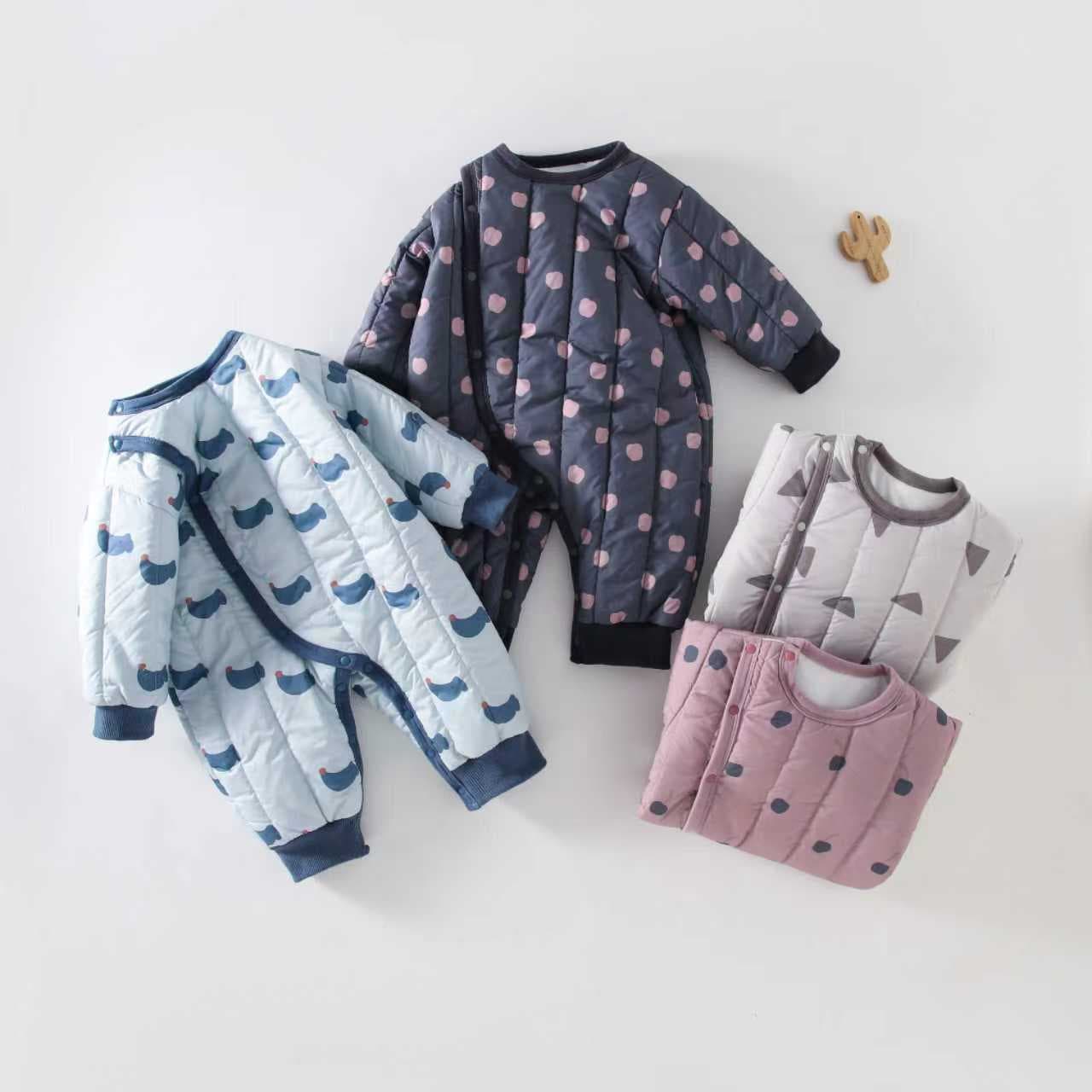 Baby Romper Winter Cotton Padded Jumpsuit Infant Bodysuit Class A Minimalist Thick Warm Clothing