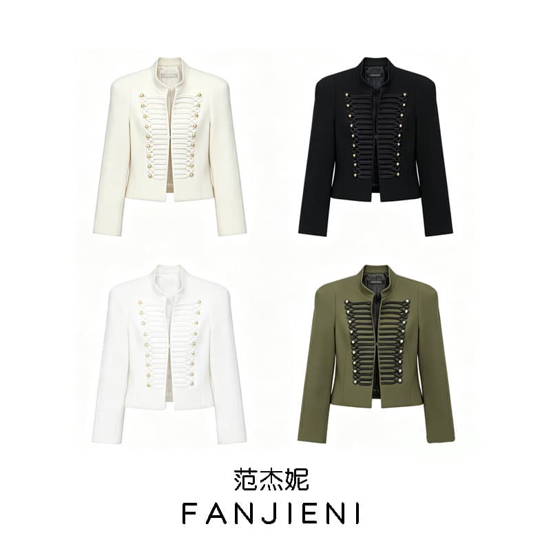 Zr Foreign Trade Wholesale European and American Style Women's Fashionable and Elegant High-End Slim Fit Blazer with Shoulder Pads 4840798