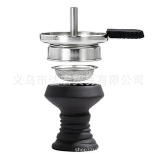 Black Clay Handmade Bowl Ceramic Bowl Charcoal Screen Set Black Clay Bowl Stainless Steel Charcoal Screen Cross-border Set