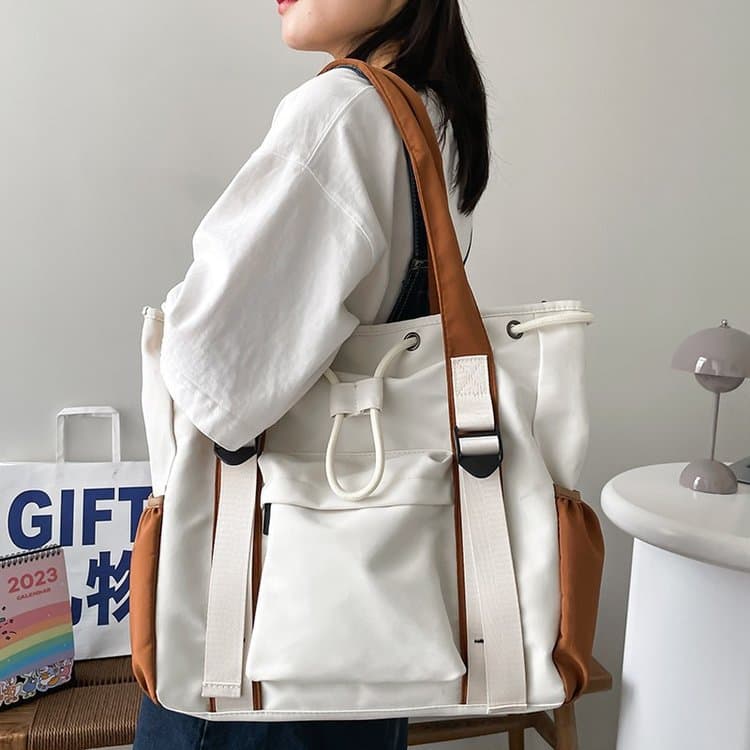 Large-capacity portable shoulder bag for female college students commuting to class, crossbody bag, computer bag, tote bag