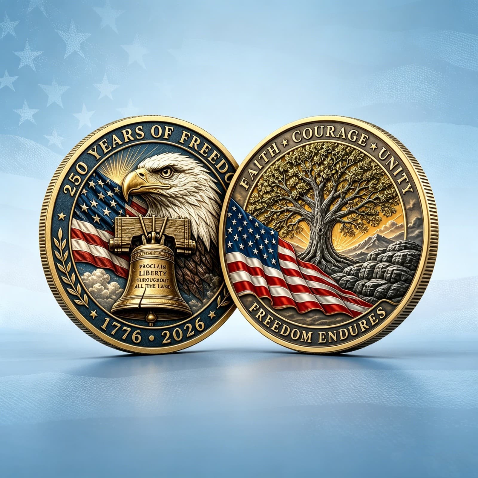 Cross-border US 250th Anniversary Commemorative Decision Coin Medal Factory Direct 3D Metal Relief Commemorative Medal