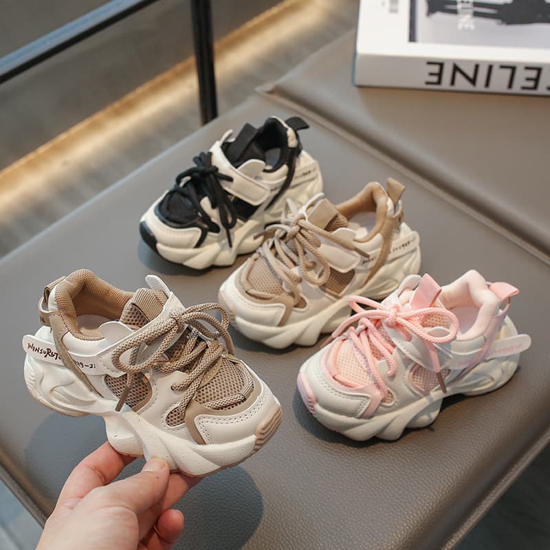 Children's Spring 2026 New Style Kids Sports Shoes Mesh Breathable Baby Walking Running Sneakers Unisex Dad Shoes