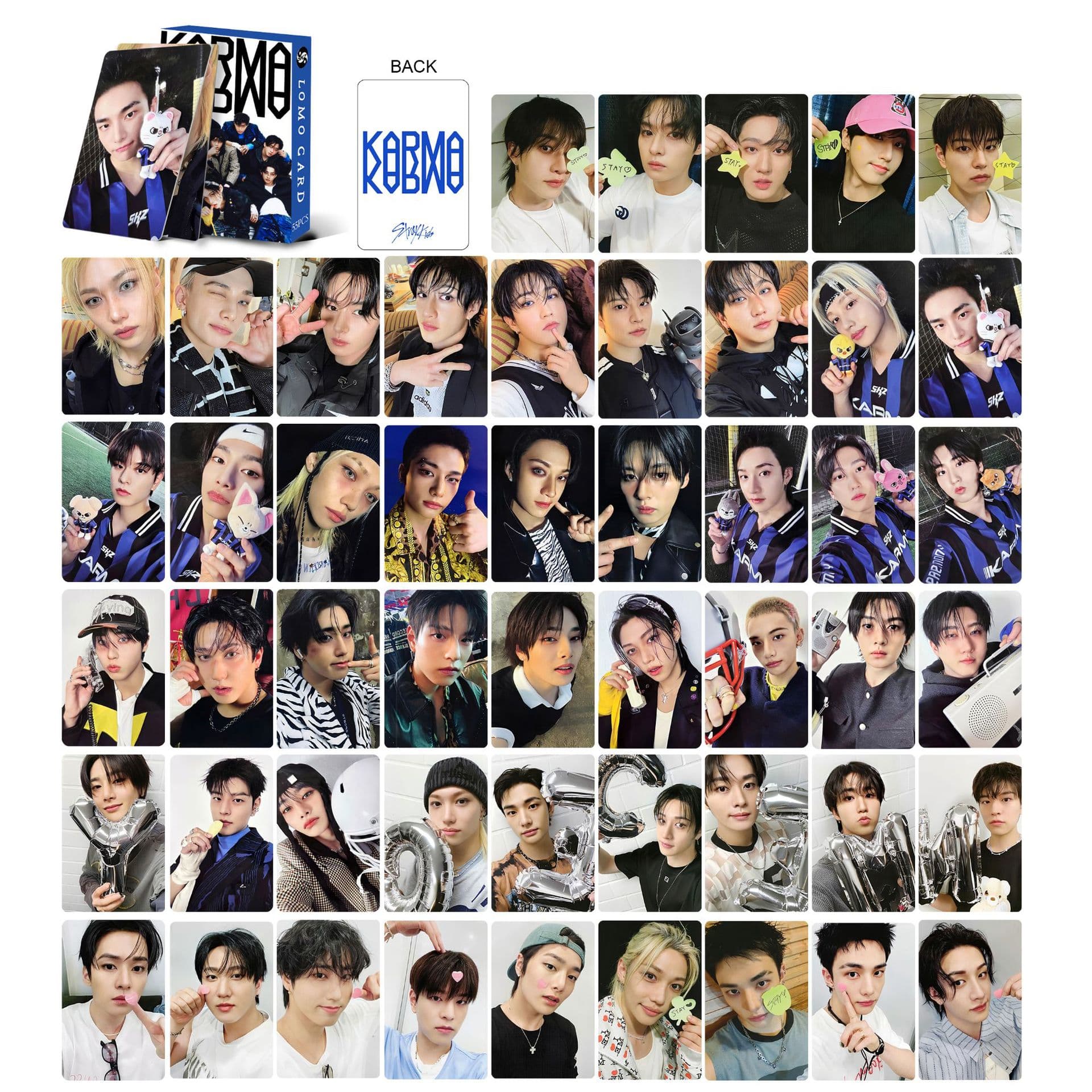 55pcs Stray Kids 4th Full Album KARMA Photocards Hwang Hyunjin Lee Felix Lee Minho LOMO Cards Collectible Cards