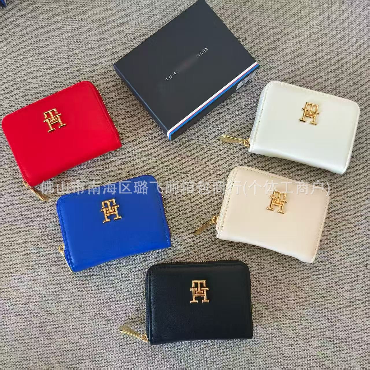 Gift Box Guangzhou Wholesale T Wallet Solid Color Fashion Casual Zipper Small Clutch Bag Multiple Card Slots Coin Zero