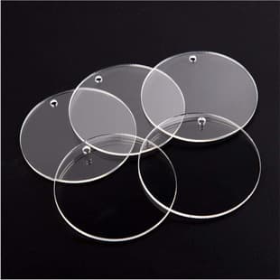 Cross-border Blank Transparent Acrylic Sheet Keychain DIY Round Pendant