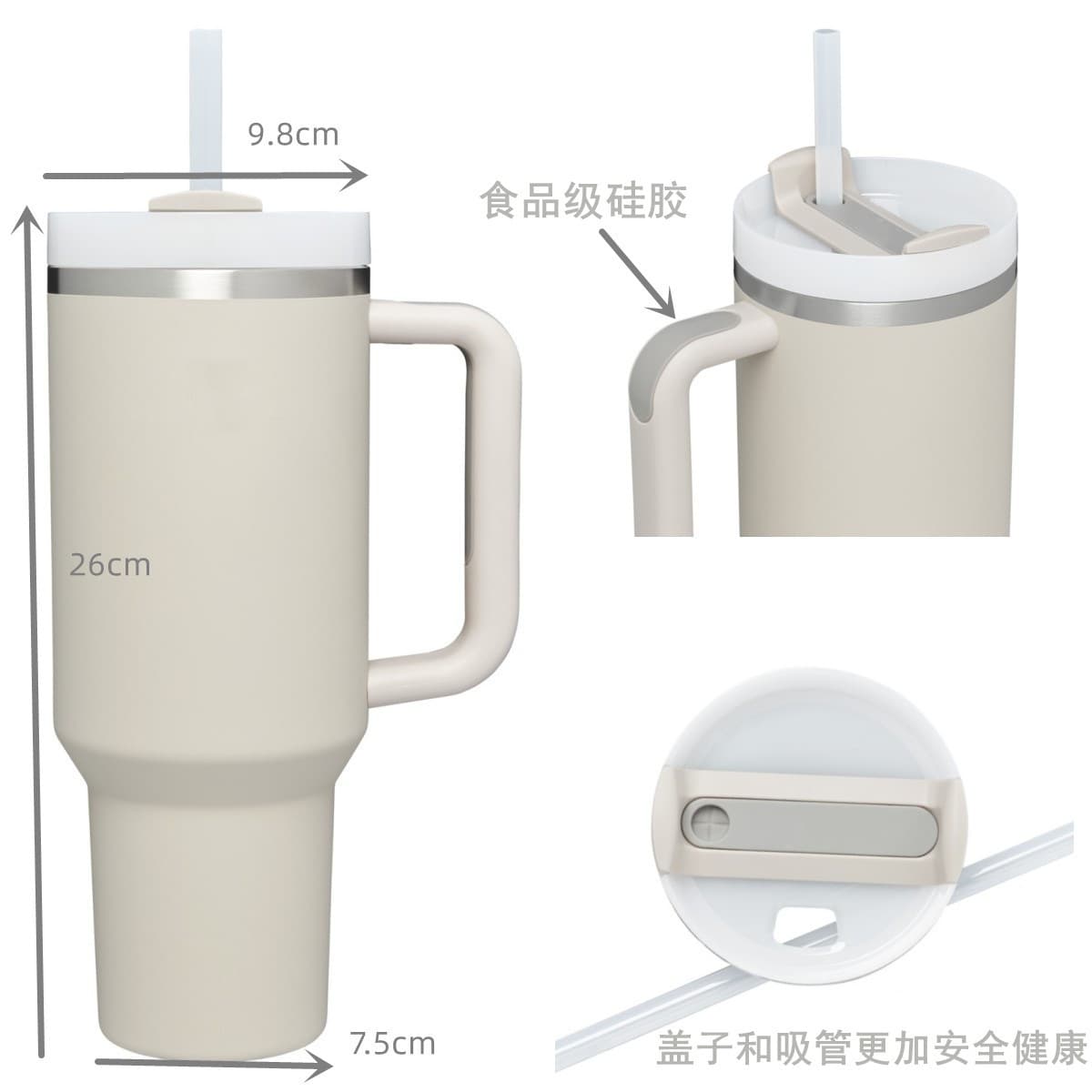Custom 40oz American Style Stainless Steel Insulated Tumbler with Lid, High Appearance, Large Capacity Car Cup, Customizable