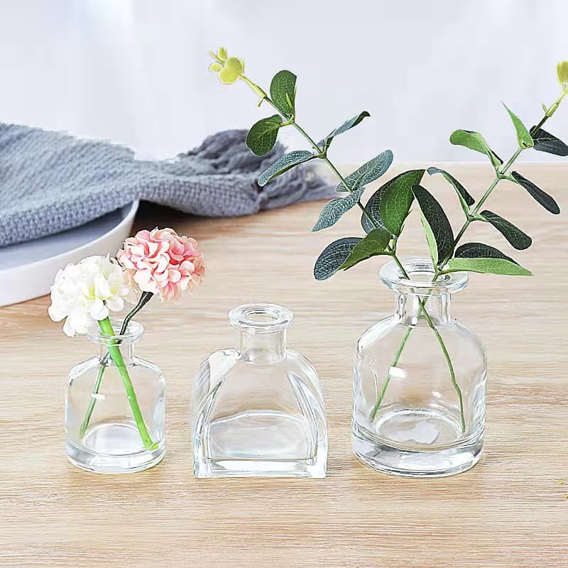 Large Belly Clear Glass Aroma Bottle Empty Reed Diffuser Volatilization Dried Flower Decoration Hotel Bedroom Diffuser Glass Bottle