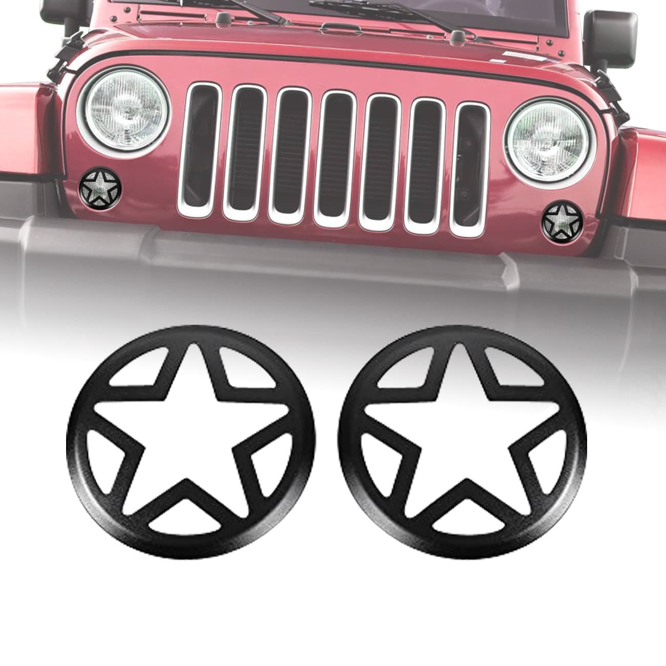 Compatible with 2007-2018 JEEP Wrangler JK Turn Signal Cover Five-Point Star Auto Jeep Modification Wholesale