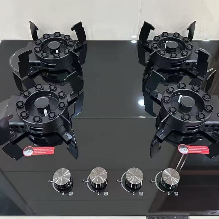 4-Burner Gas Stove with Flip Cover, Easy to Clean, High Power 910 Gun Cavity