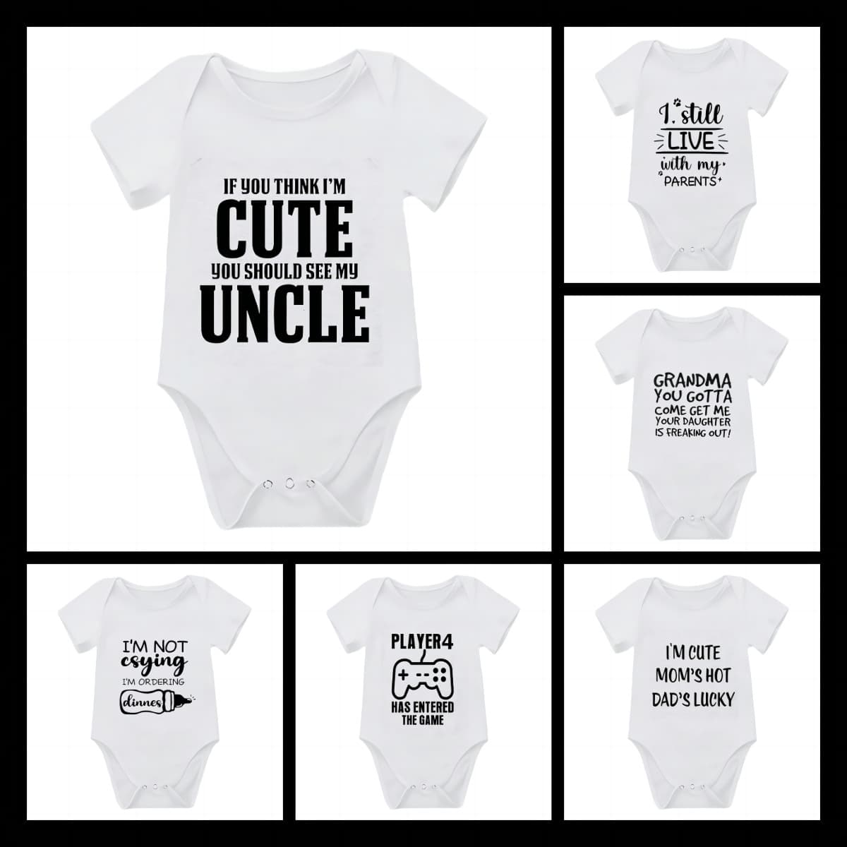 AliExpress thermal transfer printing logo summer short-sleeved baby climbing clothes baby newborn twins