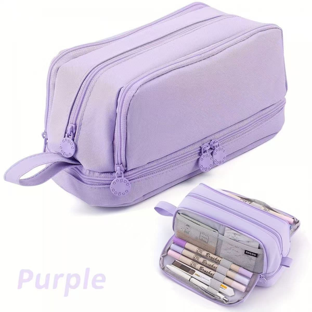 Four-Layer Double-Opening Large-Capacity Student Pencil Case, Ins Japanese Style Simple Pencil Box, Special for Back-to-School Season