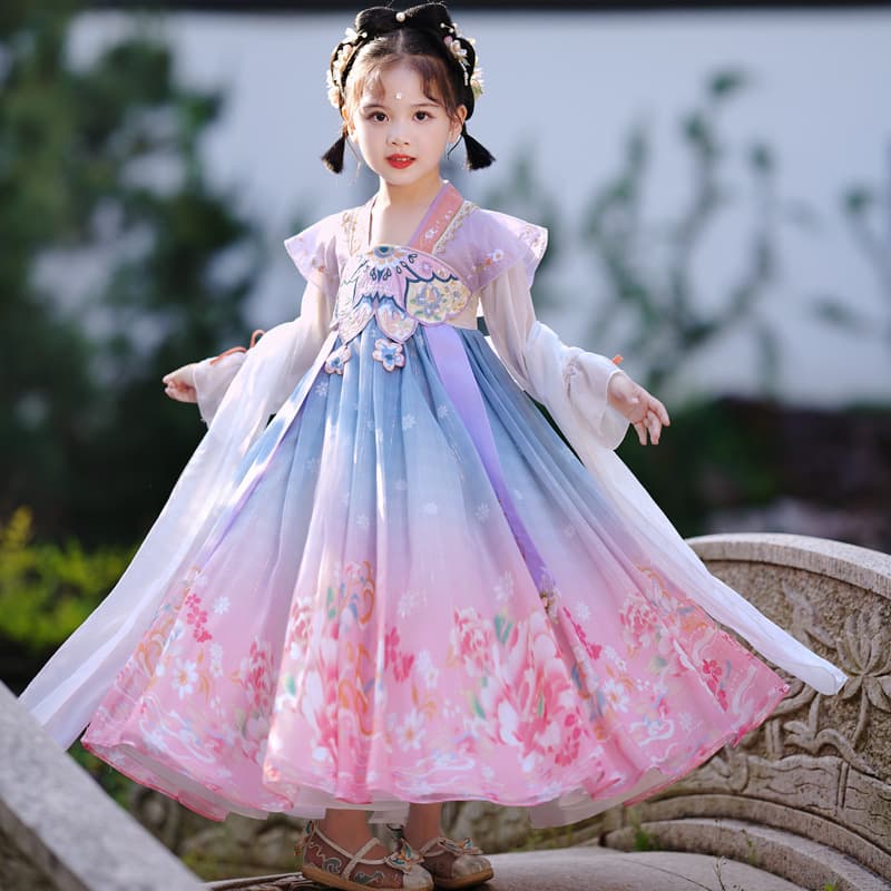 Hanfu Girl Spring and Autumn 2025 New Arrival Children Ancient Costume National Style Autumn Tang Suit Girl Ancient Style Princess Dress Summer Wear