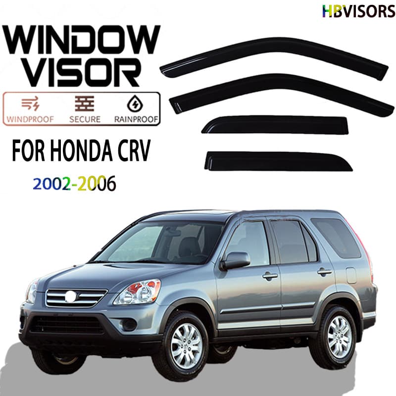 Window Visor for 2002-2006 HONDA CRV Rain Guard Black Warrior