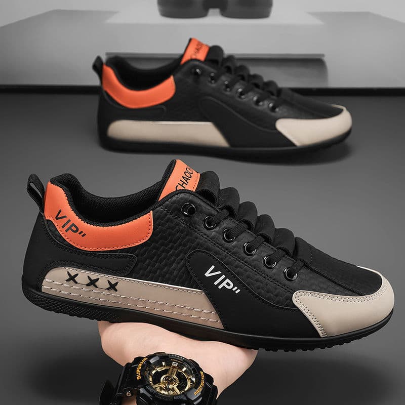Men's Shoes 2025 New Style Spring Versatile Sports Casual Tennis Sneakers Men's Slip-On Leather Upper Soft Sole Driving Moccasins