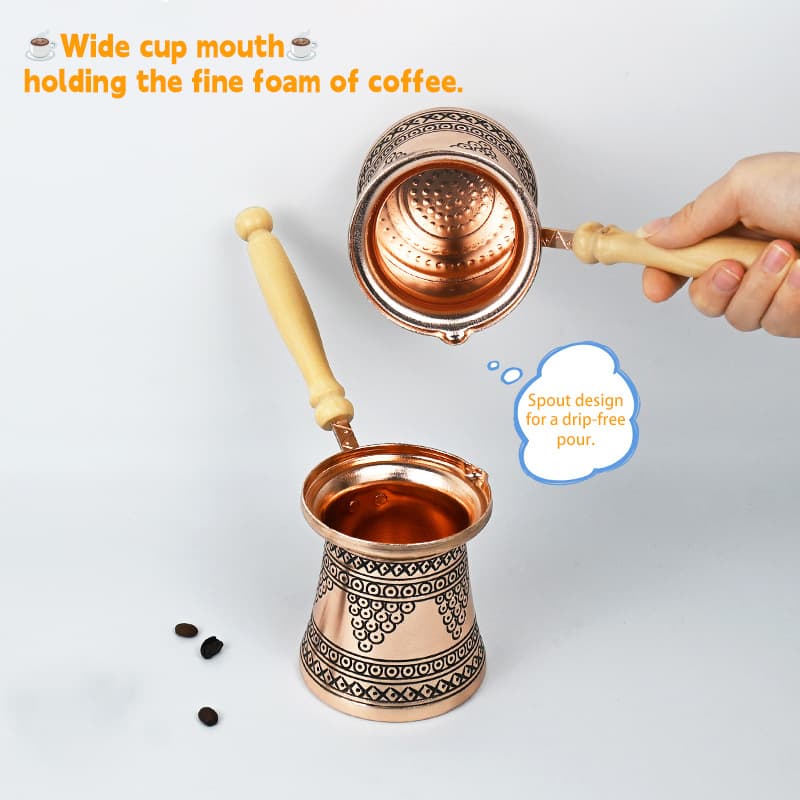 Turkish Coffee Pot Oxidized Copper Color Aluminum Italian Moka Pot European Style Coffee Maker