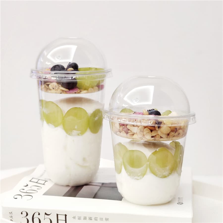 360ml Double-layer Yogurt Cups with Inner Tray Plastic Ice Cream Cake Cups Disposable Cups Wholesale