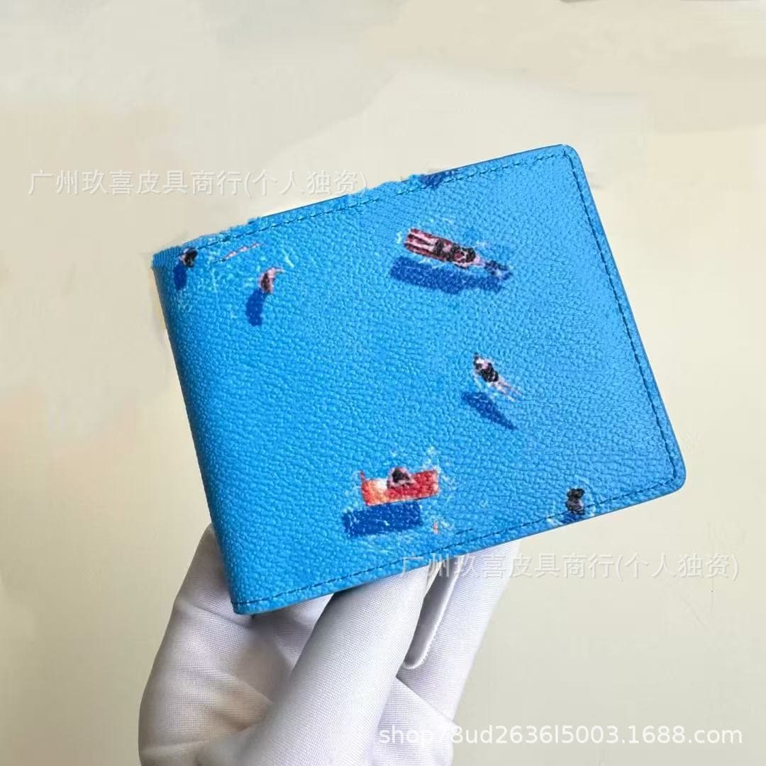 Cartoon Animal Travel Wallet Card Holder Printed Short Bifold Thin Business Leather Wallet Factory Wholesale
