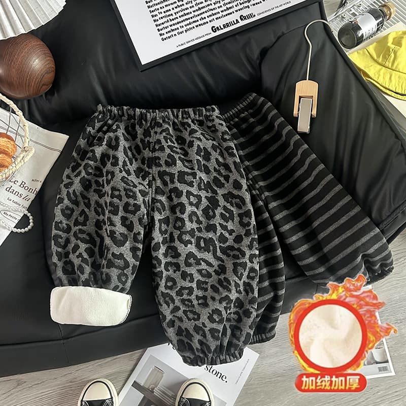 Children's velvet pants, autumn and winter outer trousers, boys' sweatpants, girls' sweatpants, thickened velvet, warm pants for children and middle-aged children