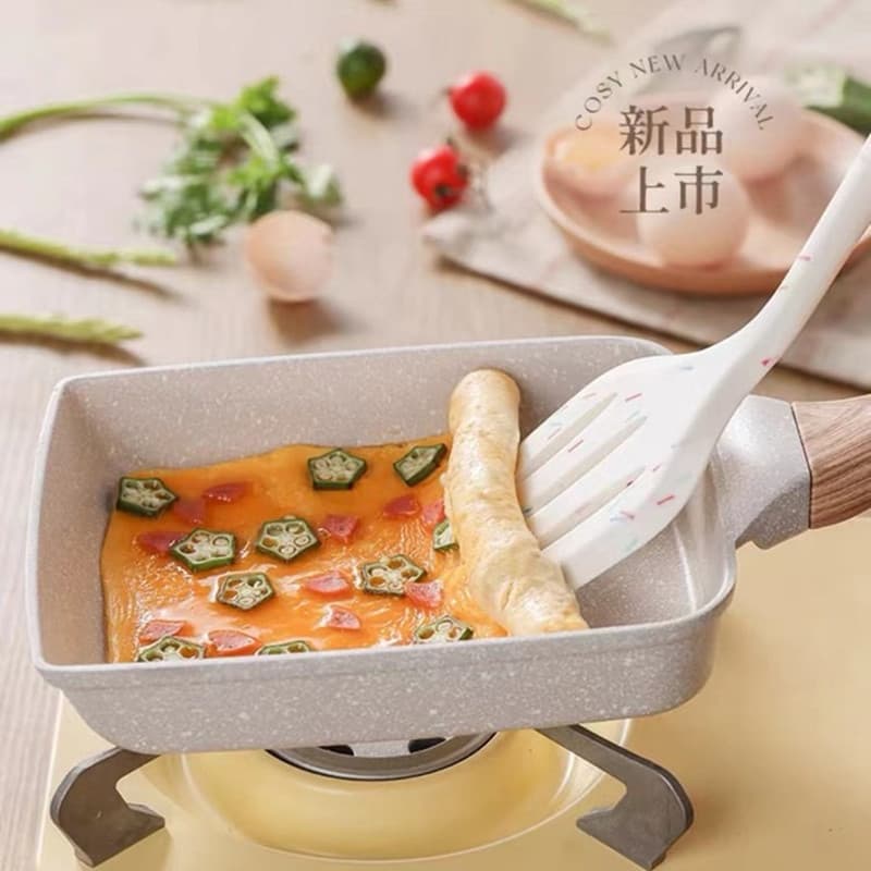 Japanese Tamagoyaki Frying Pan, Mini Maifan Stone Non-stick Thick Rolled Omelette Maker for Home Breakfast Use