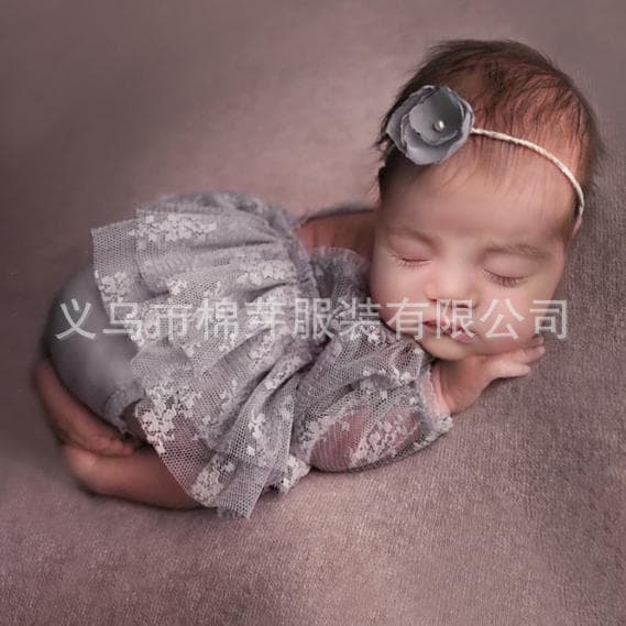 Cross-border two-piece set of newborn photography props, baby lace one-piece dress, baby photography clothing set