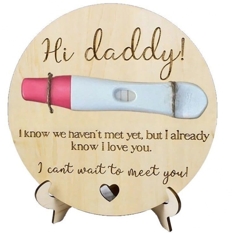 Cross-border New Creative Wooden Pregnancy Test Keepsake Photo Frame Hi Daddy Pregnancy Test Stick Memorial Wooden Frame