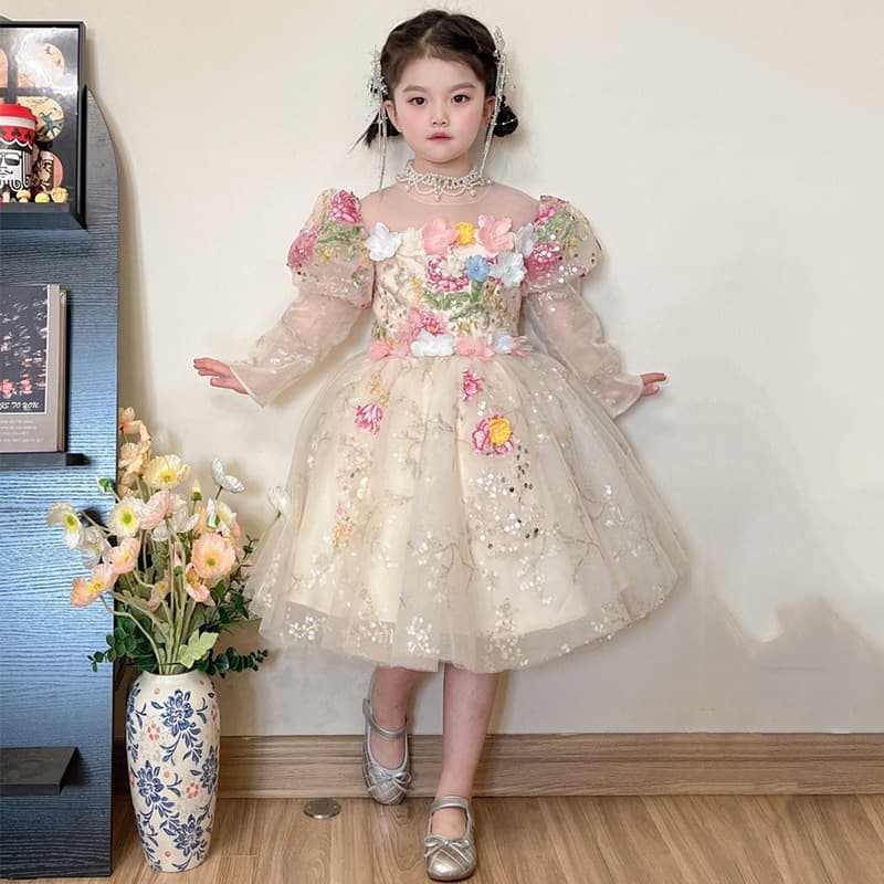 Girls' Evening Dress, Princess Dress, High-End Birthday Party, Little Girl Host, Flower Girl, Piano Performance, Children's Performance Costume
