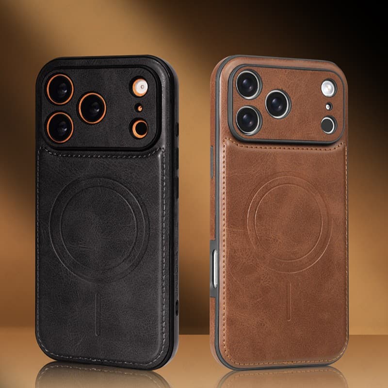 Magnetic case for iPhone 17 Pro Max, full-body protective leather case with MagSafe for iPhone 16, 15 Pro Max, anti-drop for men and women, compatible with iPhone 14, 13, 12