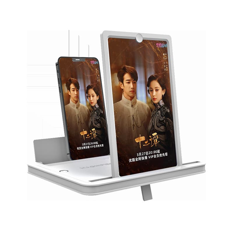 J01 Detachable Large Screen Phone Amplifier for Horizontal/Vertical Use, Ultra-Clear Tablet Magnifier with Pull-out HD Screen