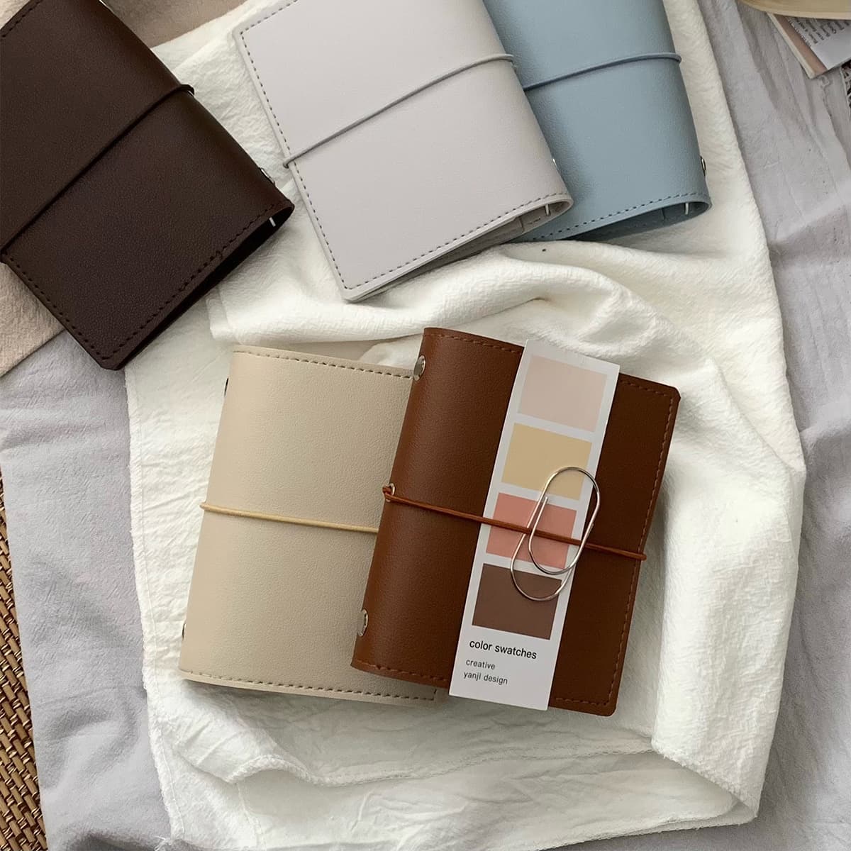Original 18-Color M5 Loose-Leaf Notebook Portable Mini PU Leather Binder Pocket Journal with Strap
