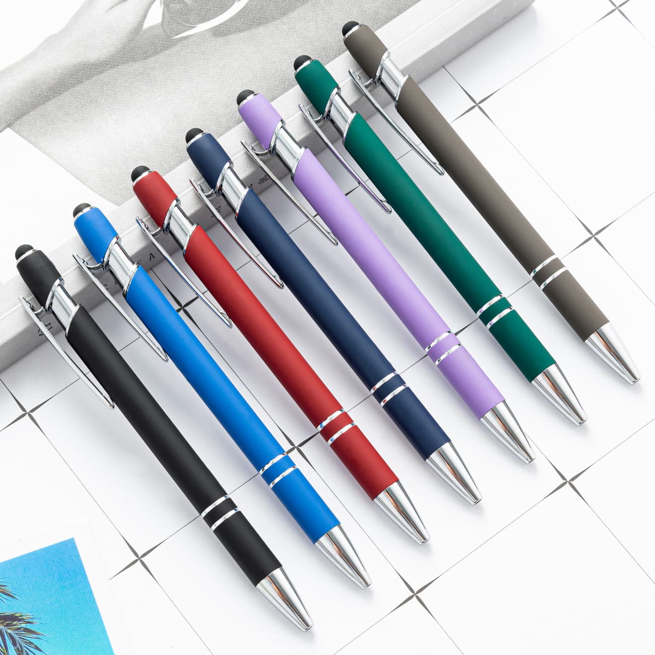 Metal Click Pen Aluminum Barrel Pen Capacitive Touch Ballpoint Pen Stylus Screen Pen Custom Logo Gift Pen