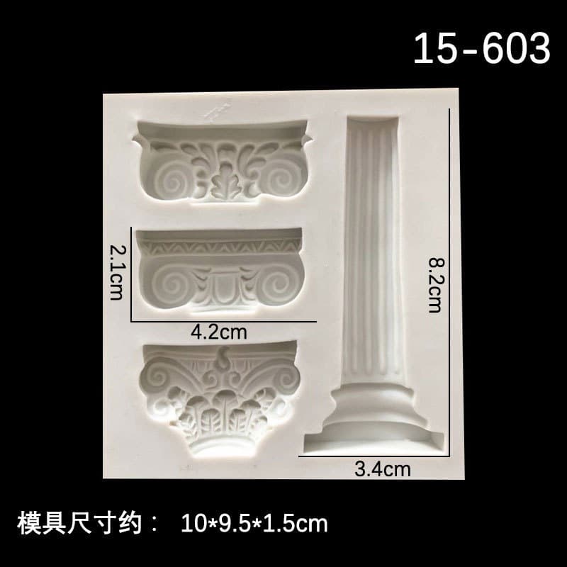 DIY European Vintage Roman Column Mold for Fondant Cake Decor, Architectural Vintage Pillar Resin Chocolate Mold