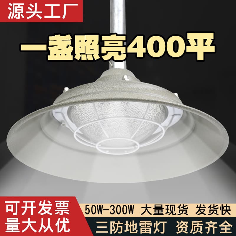 Explosion-Proof LED Factory Workshop Specific Warehouse Lighting Fixture, Waterproof and Dustproof Overhead Illumination Pendant Bulb 100W