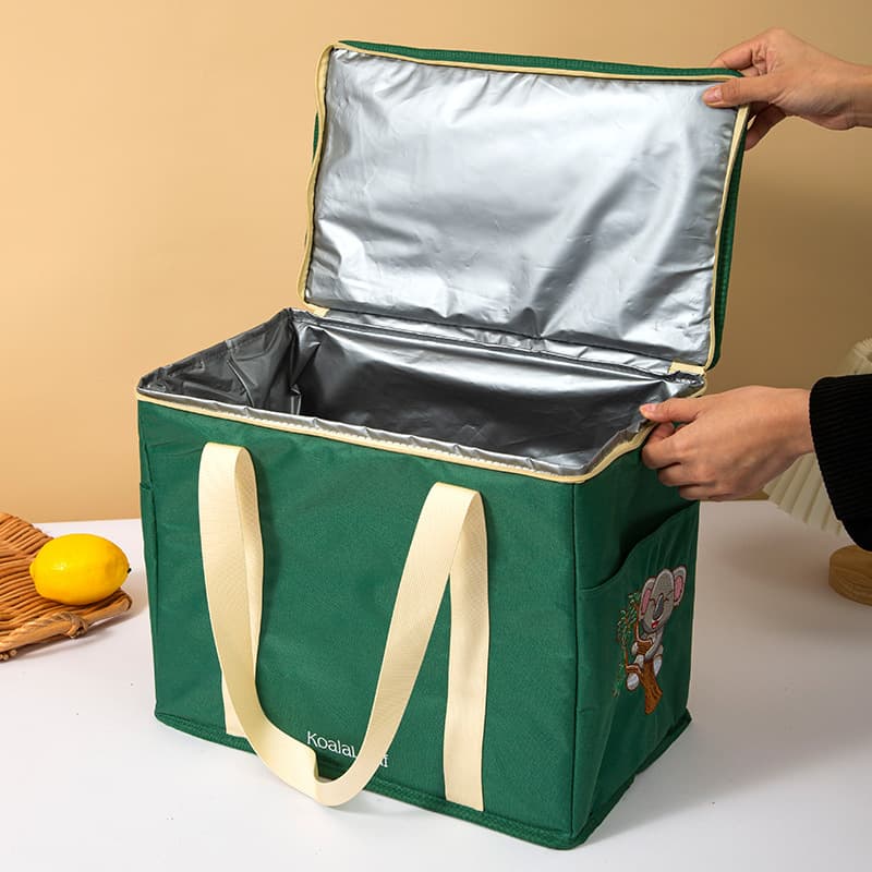 Oxford Fabric Insulated Lunch Bag for Dragon Boat Festival Zongzi, Customizable Cooler Bag with Aluminum Foil for Fresh Food Delivery and Lunch