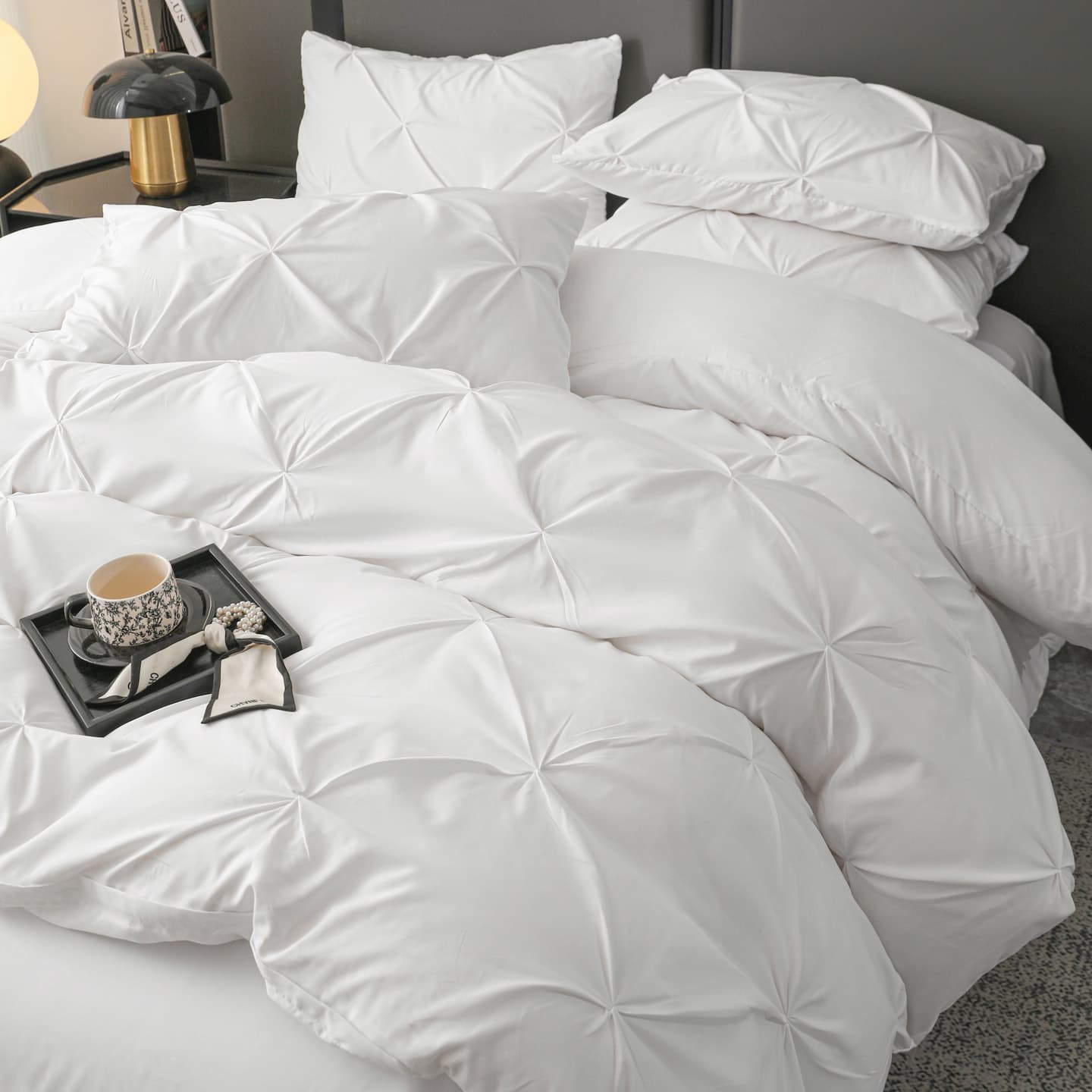 Cross-border 3D Flower Craft Handmade Twisted Flower 3/4-Piece Set Bedroom Dorm Bedding Duvet Cover Pillowcase Bedding Set
